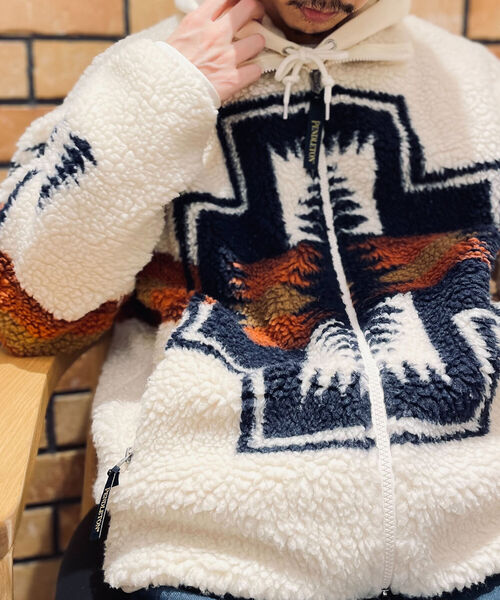 PENDLETON（ペンドルトン）の「【PENDLETON/ペンドルトン】Boa Stand Zip Blouson ボアフリースブルゾン（ブルゾン・メンズ・アイボリー/ブラック系その他/キャメル/ブラック系その他2・MEDIUM/LARGE）」の20枚目の写真