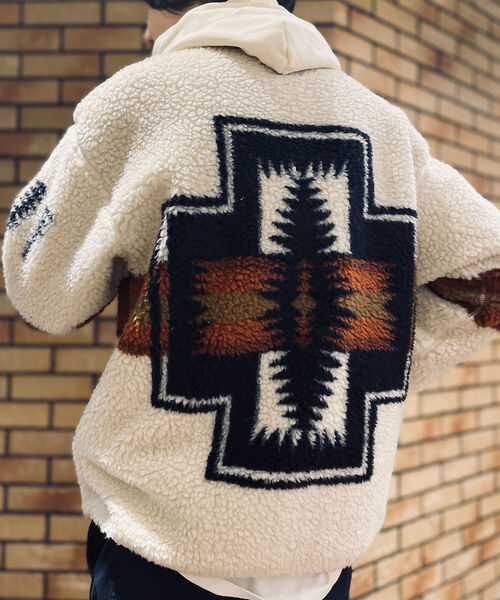 PENDLETON（ペンドルトン）の「【PENDLETON/ペンドルトン】Boa Stand Zip Blouson ボアフリースブルゾン（ブルゾン・メンズ・アイボリー/ブラック系その他/キャメル/ブラック系その他2・MEDIUM/LARGE）」の21枚目の写真