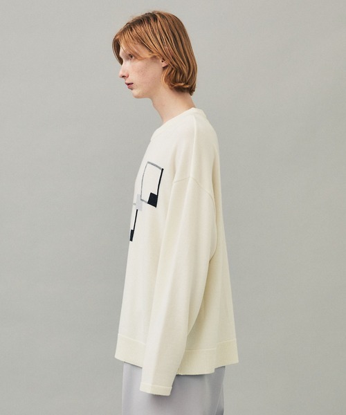 city（シティ）の「スクエアパターンプルオーバーニット/SQUARE PATTERN KNIT PO（ニット/セーター・メンズ・ホワイト/ブラック・1/2/3）」の3枚目の写真