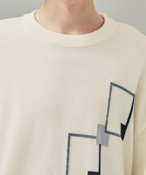 city（シティ）の「スクエアパターンプルオーバーニット/SQUARE PATTERN KNIT PO（ニット/セーター・メンズ・ホワイト/ブラック・1/2/3）」の19枚目の写真