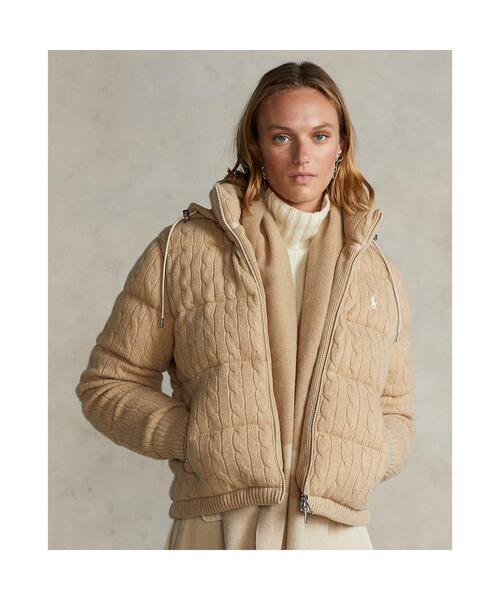 ケーブルニット ダウン ダウン フーデッド Ralph Polo ダウンジャケット コート Lauren ポロラルフローレン の ケーブルニット ダウン ダウン フーデッド Ralph Polo ダウンジャケット コート Lauren ポロラルフローレン の