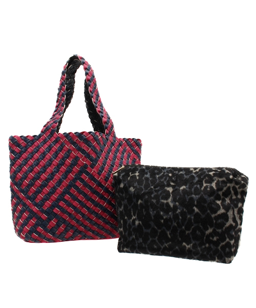 OUTLET（アウトレット）の「【PAPILLONNER】メッシュリバーシブルトート（トートバッグ・レディース・ブラック/ブラウン/グレー/ネイビー・FREE）」の4枚目の写真