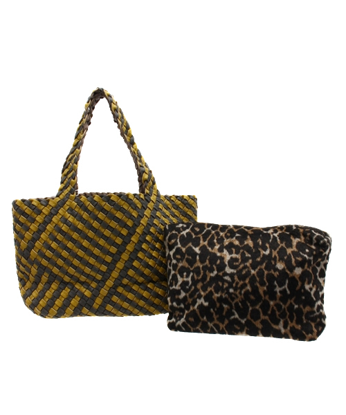 OUTLET（アウトレット）の「【PAPILLONNER】メッシュリバーシブルトート（トートバッグ・レディース・ブラック/ブラウン/グレー/ネイビー・FREE）」の3枚目の写真