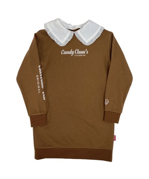 Candychuu（キャンディチュウ）の「BIG衿ワンピ（ワンピース・キッズ・ブラウン/ラベンダー・SS/S/M/XXS）」の5枚目の写真