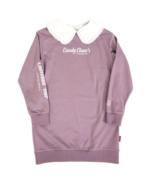 Candychuu（キャンディチュウ）の「BIG衿ワンピ（ワンピース・キッズ・ブラウン/ラベンダー・SS/S/M/XXS）」の6枚目の写真