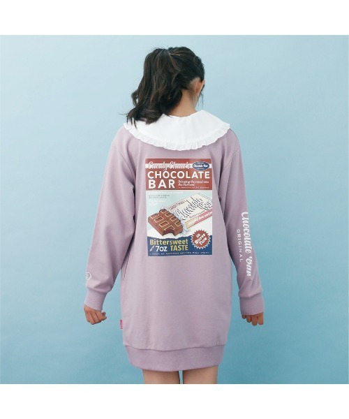 Candychuu（キャンディチュウ）の「BIG衿ワンピ（ワンピース・キッズ・ブラウン/ラベンダー・SS/S/M/XXS）」の8枚目の写真