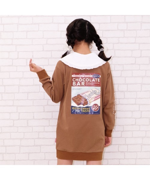 Candychuu（キャンディチュウ）の「BIG衿ワンピ（ワンピース・キッズ・ブラウン/ラベンダー・SS/S/M/XXS）」の7枚目の写真