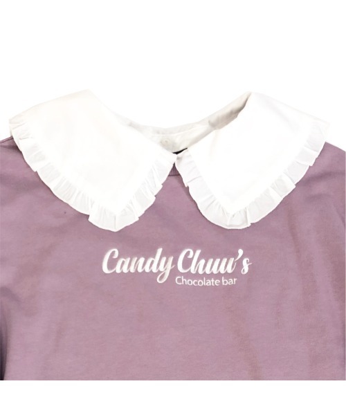 Candychuu（キャンディチュウ）の「BIG衿ワンピ（ワンピース・キッズ・ブラウン/ラベンダー・SS/S/M/XXS）」の4枚目の写真