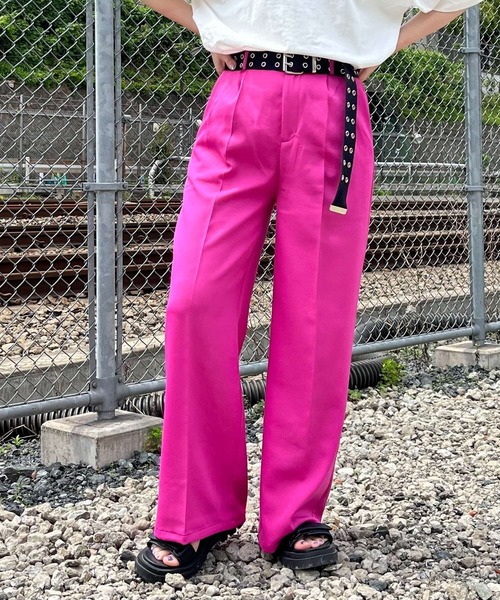 PBLIM(ページボーイリム)の「PAGEBOYLIM/スマートタックワイドパンツ(その他パンツ・レディース・ブラック/ピンク/グリーン/ライトブルー/サーモンピンク・MEDIUM/LARGE)」の5枚目の写真