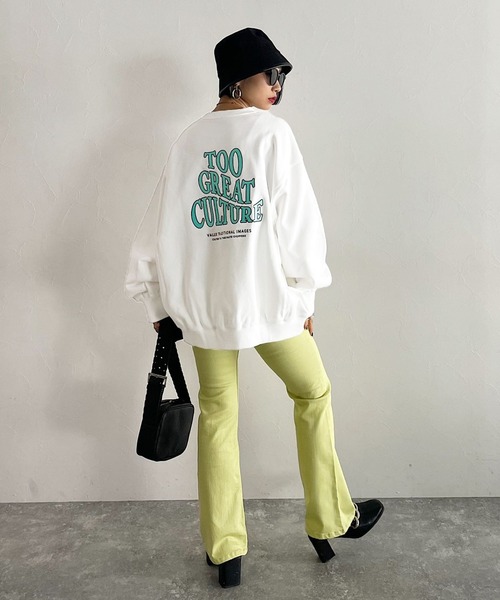 PAGEBOY（ページボーイ）の「バックシシュウロゴウラケプルオーバー（スウェット・レディース・チャコールグレー/オフホワイト/オートミール・FREE）」の19枚目の写真