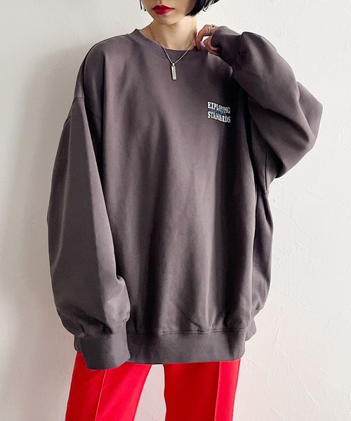 PAGEBOY（ページボーイ）の「バックシシュウロゴウラケプルオーバー（スウェット・レディース・チャコールグレー/オフホワイト/オートミール・FREE）」の12枚目の写真