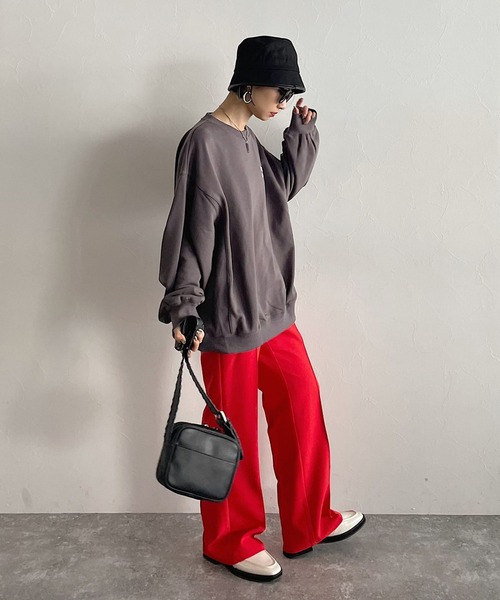 PAGEBOY（ページボーイ）の「バックシシュウロゴウラケプルオーバー（スウェット・レディース・チャコールグレー/オフホワイト/オートミール・FREE）」の16枚目の写真