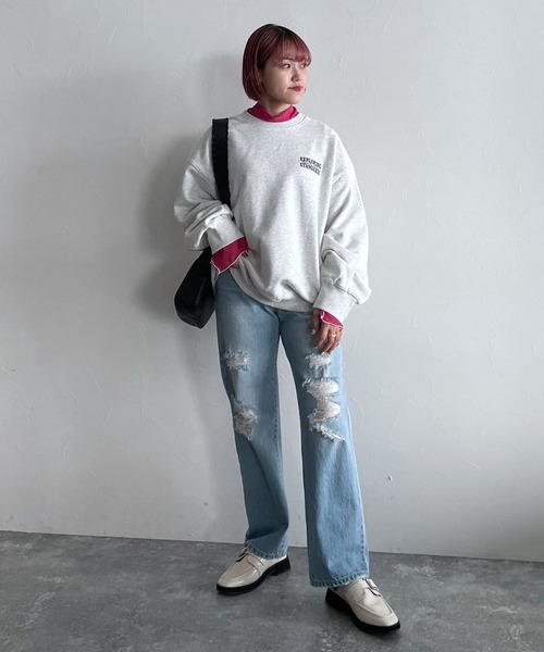PAGEBOY（ページボーイ）の「バックシシュウロゴウラケプルオーバー（スウェット・レディース・チャコールグレー/オフホワイト/オートミール・FREE）」の20枚目の写真
