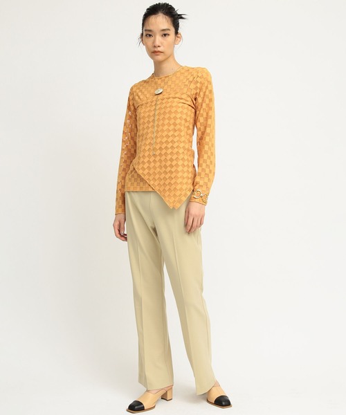 Ray BEAMS（レイビームス）の「Ray BEAMS / チェッカー チュール ロングスリーブ Tシャツ（Tシャツ/カットソー・レディース・オフホワイト/ブルー/オレンジ・ONE SIZE）」の17枚目の写真