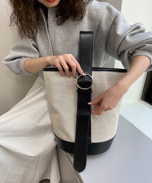 loti（ロティ）の「WEB限定 loti キャンバスコンビワンハンドルBAG（ショルダーバッグ・レディース・ブラック/ブラウン・ONE SIZE）」の15枚目の写真