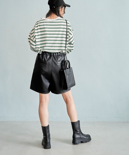 WEGO（ウィゴー）の「WEGO/フェイクレザータックハーフパンツ（その他パンツ・レディース・ブラック・FREE）」の9枚目の写真