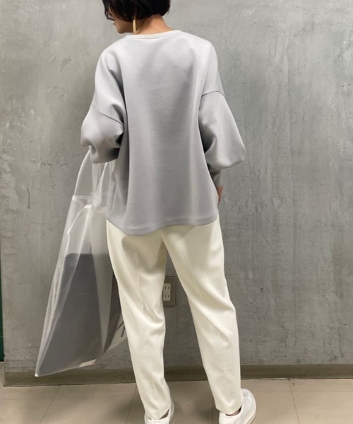 BEARDSLEY（ビアズリー）の「シャリ感あり ウエスト総ゴムで楽にはけるトラックパンツ（その他パンツ・レディース・ホワイト/ネイビー・0/1/2）」の17枚目の写真