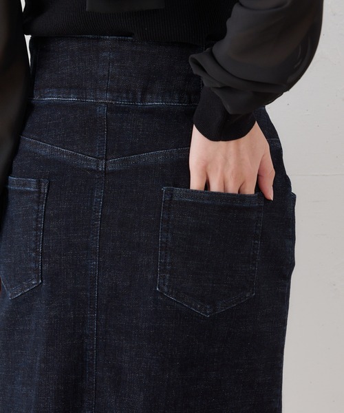 MIIA（ミーア）の「ハイウエストデニムミニスカート（デニムスカート・レディース・ブラック/オフホワイト/インディゴブルー・FREE）」の11枚目の写真