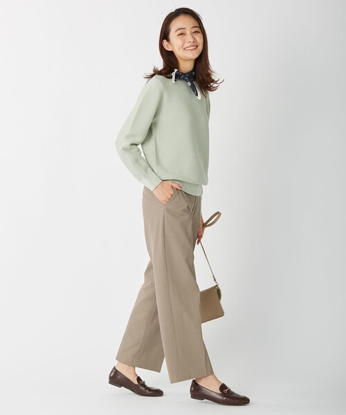 J.PRESS Ladies(J.プレス レディス)の「【洗える】リランチェツイル ストレート パンツ(その他パンツ・レディース・アイボリー系/カーキ系/スモーキーグリーン系/ネイビー系・S/XS/XXS)」の5枚目の写真