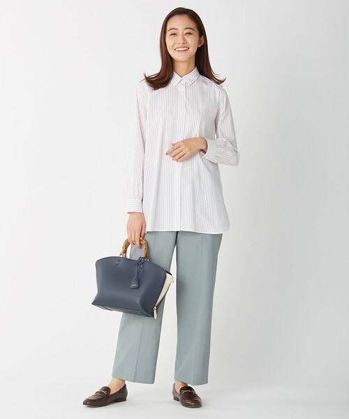 J.PRESS Ladies(J.プレス レディス)の「【洗える】リランチェツイル ストレート パンツ(その他パンツ・レディース・アイボリー系/カーキ系/スモーキーグリーン系/ネイビー系・S/XS/XXS)」の9枚目の写真