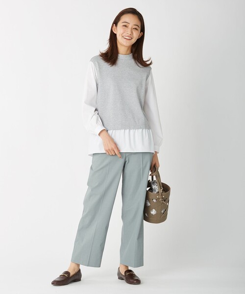 J.PRESS Ladies(J.プレス レディス)の「【洗える】リランチェツイル ストレート パンツ(その他パンツ・レディース・アイボリー系/カーキ系/スモーキーグリーン系/ネイビー系・S/XS/XXS)」の15枚目の写真