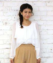 mystic | フリル重ね長袖プルオーバー(シャツ/ブラウス)