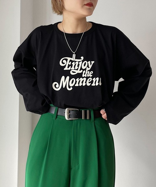 PAGEBOY(ページボーイ)の「レトロストリートロゴロンT(Tシャツ/カットソー・レディース・ブラック/オフホワイト/グリーン・FREE)」の3枚目の写真