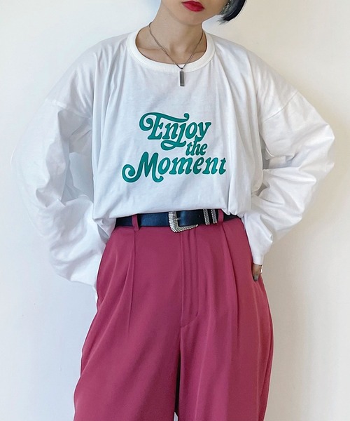 PAGEBOY(ページボーイ)の「レトロストリートロゴロンT(Tシャツ/カットソー・レディース・ブラック/オフホワイト/グリーン・FREE)」の7枚目の写真