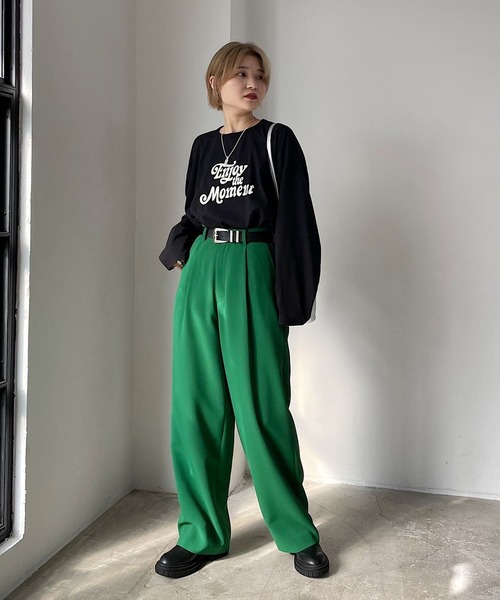 PAGEBOY(ページボーイ)の「レトロストリートロゴロンT(Tシャツ/カットソー・レディース・ブラック/オフホワイト/グリーン・FREE)」の11枚目の写真