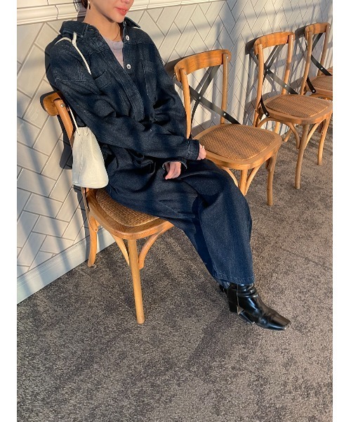MOUSSY デニムオールインワン ダークブルー MOUSSY（マウジー）の「BUSTIER DENIM オールインワン（つなぎ