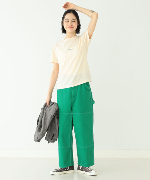 BEAMS BOY（ビームスボーイ）の「BEAMS BOY / エンブロイダリー クルー Tシャツ 22SS（Tシャツ/カットソー・レディース・ブラック/オフホワイト/サックスブルー/オレンジ/グリーン/ナチュラル・1/2）」の14枚目の写真