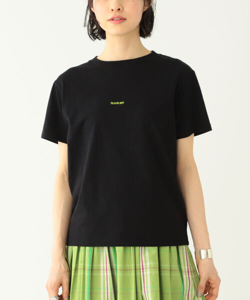 BEAMS BOY（ビームスボーイ）の「BEAMS BOY / エンブロイダリー クルー Tシャツ 22SS（Tシャツ/カットソー・レディース・ブラック/オフホワイト/サックスブルー/オレンジ/グリーン/ナチュラル・1/2）」の18枚目の写真