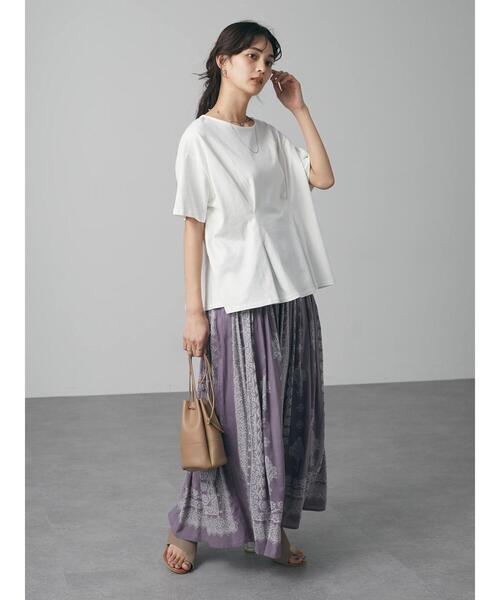 CRAFT STANDARD BOUTIQUE(クラフトスタンダードブティック)の「【追加】パネル柄マキシギャザースカート *◆(スカート・レディース・チャコールグレー/パープル/グリーン/ライトベージュ・FREE)」の19枚目の写真