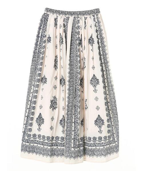 CRAFT STANDARD BOUTIQUE(クラフトスタンダードブティック)の「【追加】パネル柄マキシギャザースカート *◆(スカート・レディース・チャコールグレー/パープル/グリーン/ライトベージュ・FREE)」の18枚目の写真