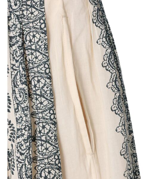 CRAFT STANDARD BOUTIQUE(クラフトスタンダードブティック)の「【追加】パネル柄マキシギャザースカート *◆(スカート・レディース・チャコールグレー/パープル/グリーン/ライトベージュ・FREE)」の9枚目の写真