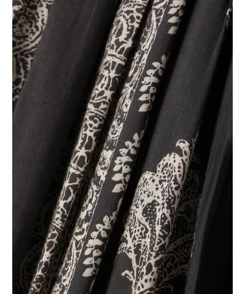 CRAFT STANDARD BOUTIQUE(クラフトスタンダードブティック)の「【追加】パネル柄マキシギャザースカート *◆(スカート・レディース・チャコールグレー/パープル/グリーン/ライトベージュ・FREE)」の8枚目の写真