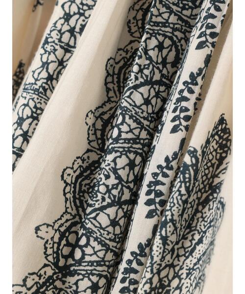 CRAFT STANDARD BOUTIQUE(クラフトスタンダードブティック)の「【追加】パネル柄マキシギャザースカート *◆(スカート・レディース・チャコールグレー/パープル/グリーン/ライトベージュ・FREE)」の7枚目の写真