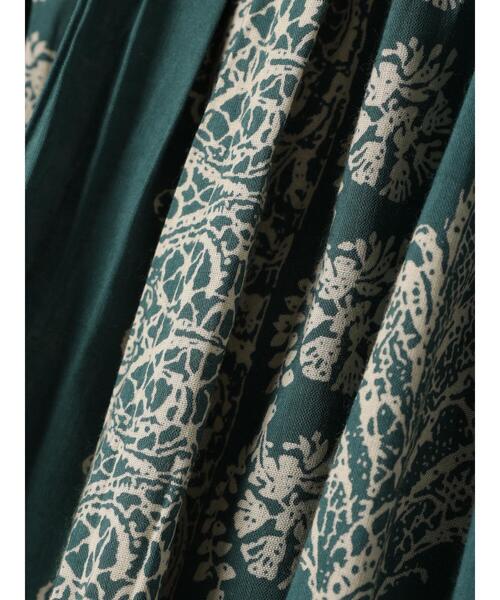 CRAFT STANDARD BOUTIQUE(クラフトスタンダードブティック)の「【追加】パネル柄マキシギャザースカート *◆(スカート・レディース・チャコールグレー/パープル/グリーン/ライトベージュ・FREE)」の6枚目の写真