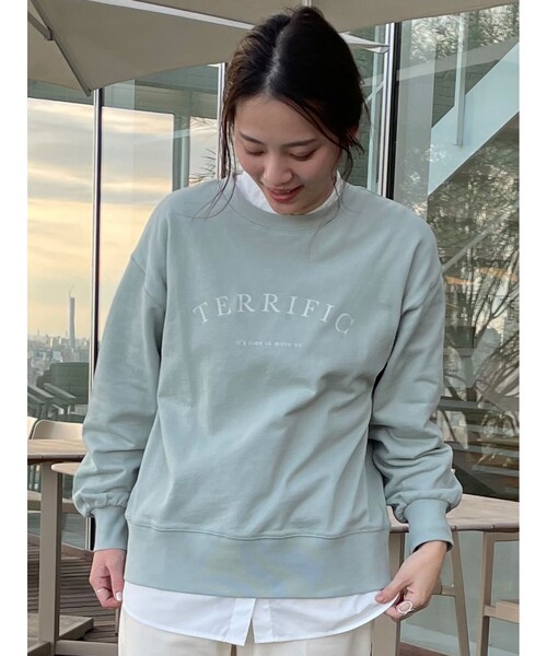 SHOO・LA・RUE(シューラルー)の「◆【S-LL/USAコットン】ロゴスウェット(スウェット・レディース・グレー系その他/ホワイト系その他3/ベージュ系その他4/グレー系1/ライトグリーン系1/ピンク系7・02/03/04)」の9枚目の写真