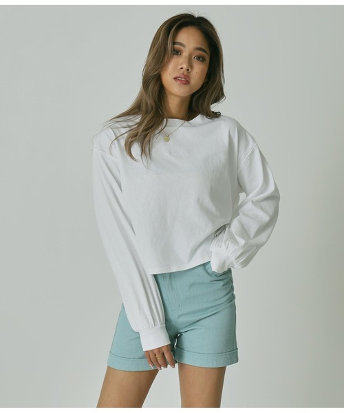 ANAP(アナップ)の「ツイルデザインショートパンツ(その他パンツ・レディース・サックスブルー/グレイッシュベージュ/パープル/スミクロ/アイボリー・S/M/L)」の11枚目の写真