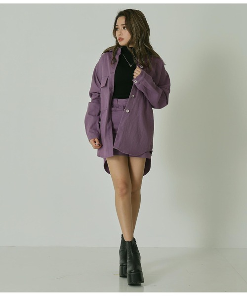 ANAP(アナップ)の「ツイルデザインショートパンツ(その他パンツ・レディース・サックスブルー/グレイッシュベージュ/パープル/スミクロ/アイボリー・S/M/L)」の14枚目の写真