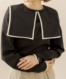 [mline] バイカラー衿ニット