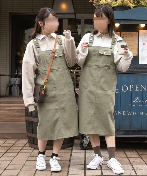 PairPair（ペアペア）の「バックピスネームジャンスカ（ワンピース・レディース・アイボリー/ベージュ/ライトカーキ・フリー）」の22枚目の写真