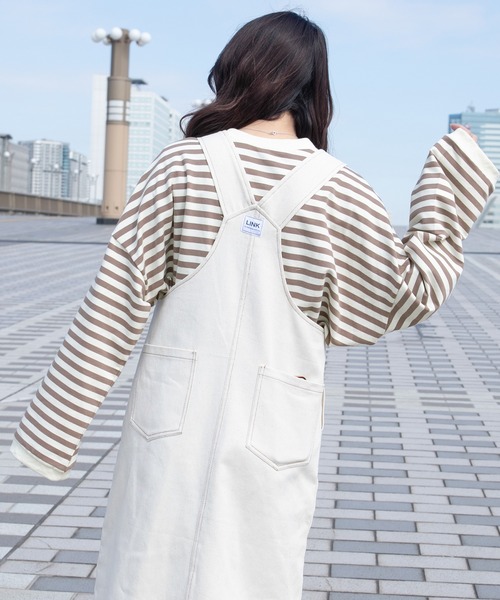 PairPair（ペアペア）の「バックピスネームジャンスカ（ワンピース・レディース・アイボリー/ベージュ/ライトカーキ・フリー）」の7枚目の写真