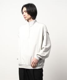 JUNRED | ステッチ配色ハイネックルーズスウェットプルオーバー(スウェット)