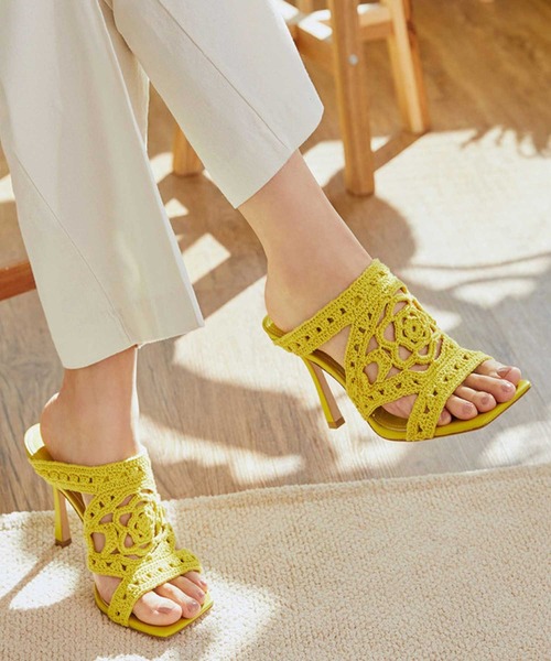 ASH（アッシュ）の「【JENNY】かぎ編みミュールサンダル（サンダル・レディース・ブラック/アイボリー/イエロー・35/36/38/39/37）」の12枚目の写真