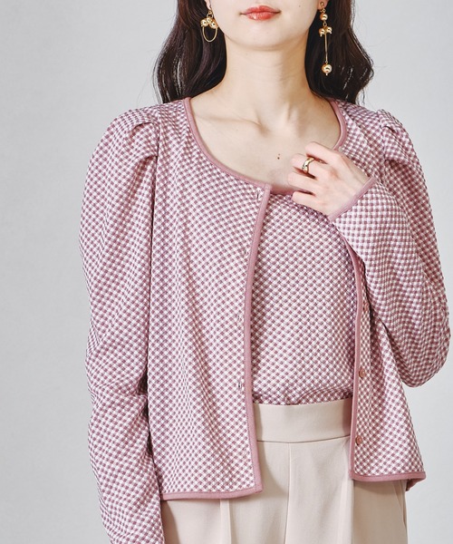 acro（アクロ）の「配色ギンガムチェックカーディガンキャミセット/AC1328（カーディガン/ボレロ・レディース・ブラック/イエロー/ピンク・ﾌﾘ-）」の11枚目の写真