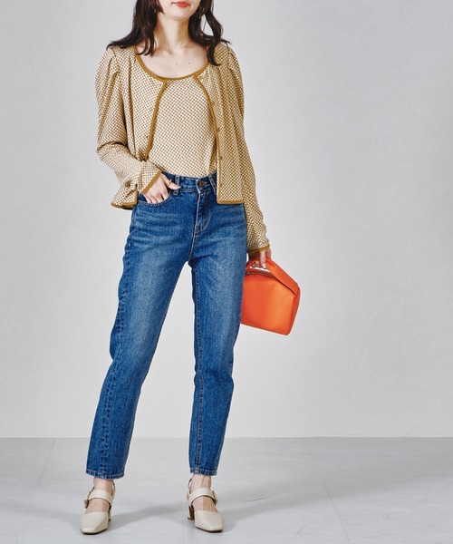 acro（アクロ）の「配色ギンガムチェックカーディガンキャミセット/AC1328（カーディガン/ボレロ・レディース・ブラック/イエロー/ピンク・ﾌﾘ-）」の9枚目の写真