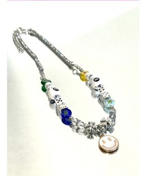 tone（トーン）の「【1004ST】ストリート、古着スタイルのワンポイント8ボール×スマイルビーズブレスレット(MA)（ブレスレット）」