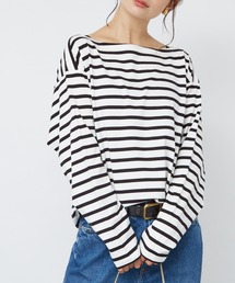 Rouge vif | ﾛﾝｸﾞﾎﾞｰﾀﾞｰTカットソー(Tシャツ/カットソー)